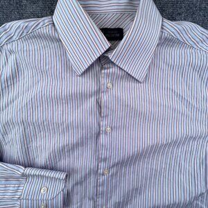 Giorgio Valentini Long Sleeve Button Up Size Medium 15 - 15.5 Adult Men Striped